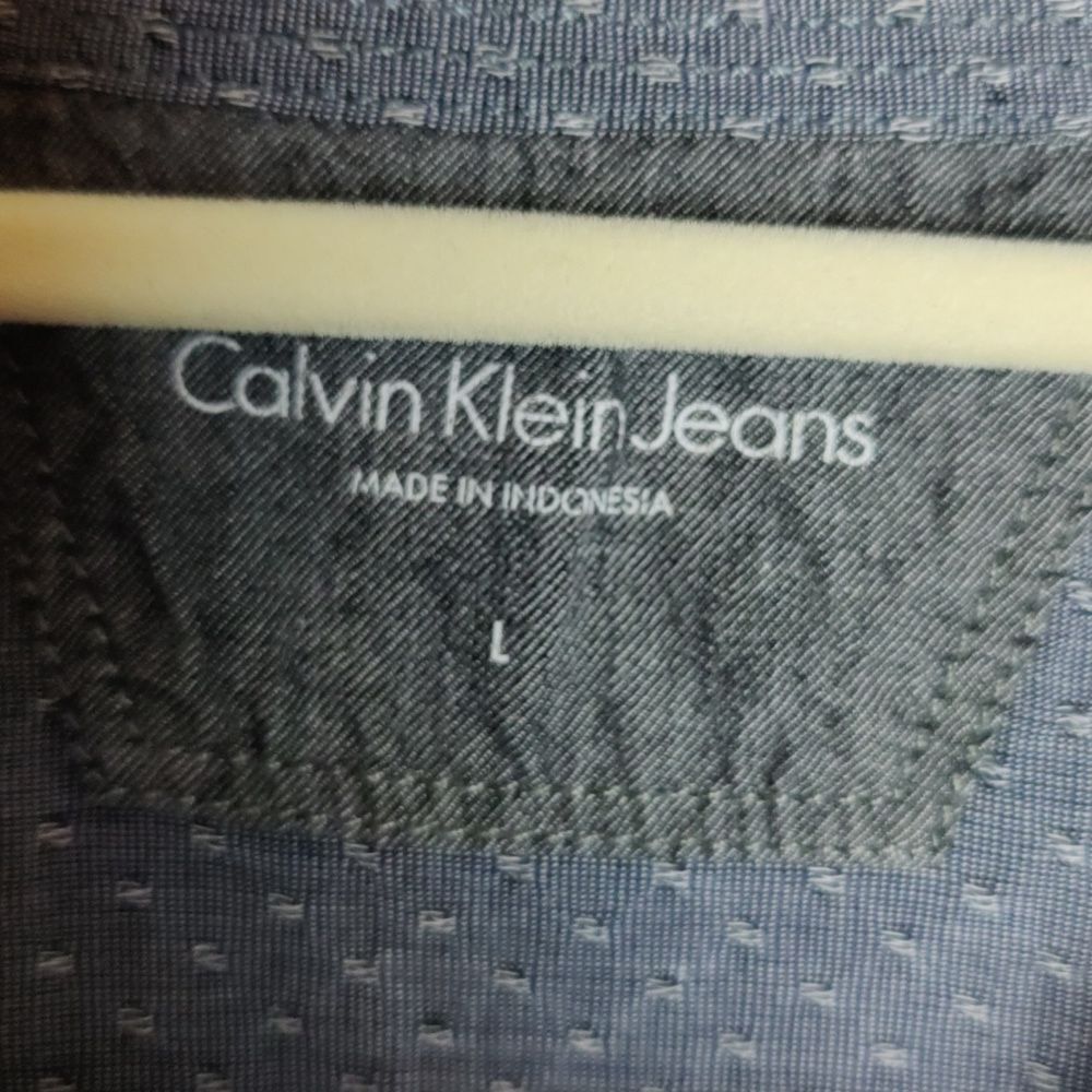 Calvin Klein Jeans Men's Blue Button Up Shirt, Blue/Gray, Size L - Picture 9 of 9